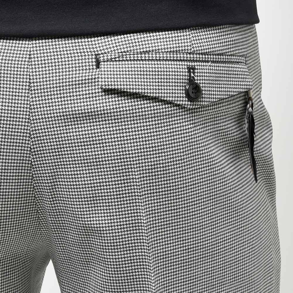PT TORINO ピーティー トリノ Edge ヴァージンウール ストレッチ ハウンドトゥース 1プリーツ パンツ REBEL FIT