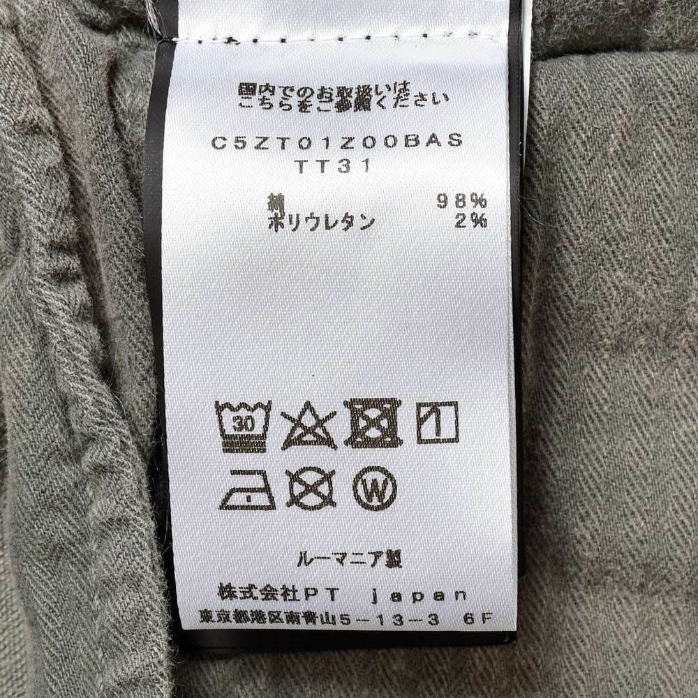 PT TORINO DENIM ピーティートリノデニム コットン ストレッチ コーデュロイ ガーメントダイ パンツ INDIE/TAPERED FIT