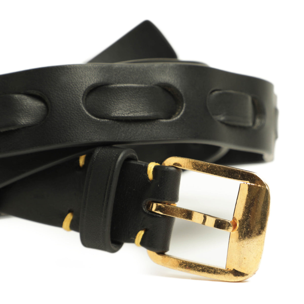 il micio(イルミーチョ) / 25mm レザーベルト ゴールドバックル/17 BELT VENTICINQUEBUCKLE AA5G/80/NERO