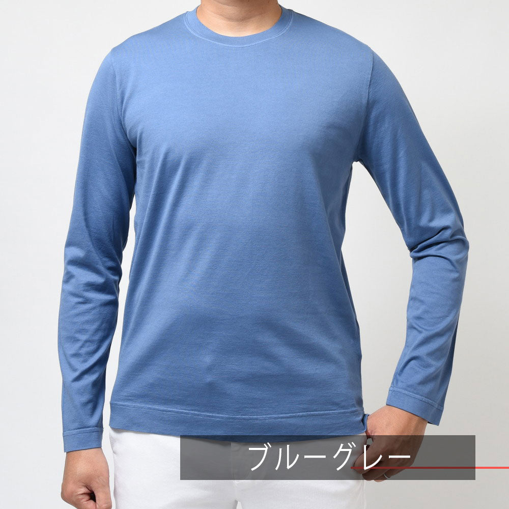FEDELI（フェデリ） ガーメントダイオーガニックギザコットンスムースL/Sクルーネックカットソー EXTREME ML.