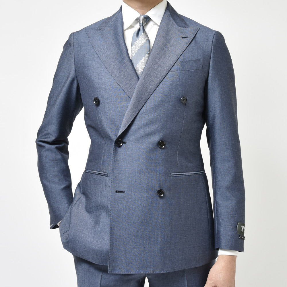 guji（グジ） SUPER BRIOスーパーブリオ キッドモヘアウール6B1プリーツダブルスーツ (MADE BY RING JACKET / DORMEUILファブリック使用)【春/夏】