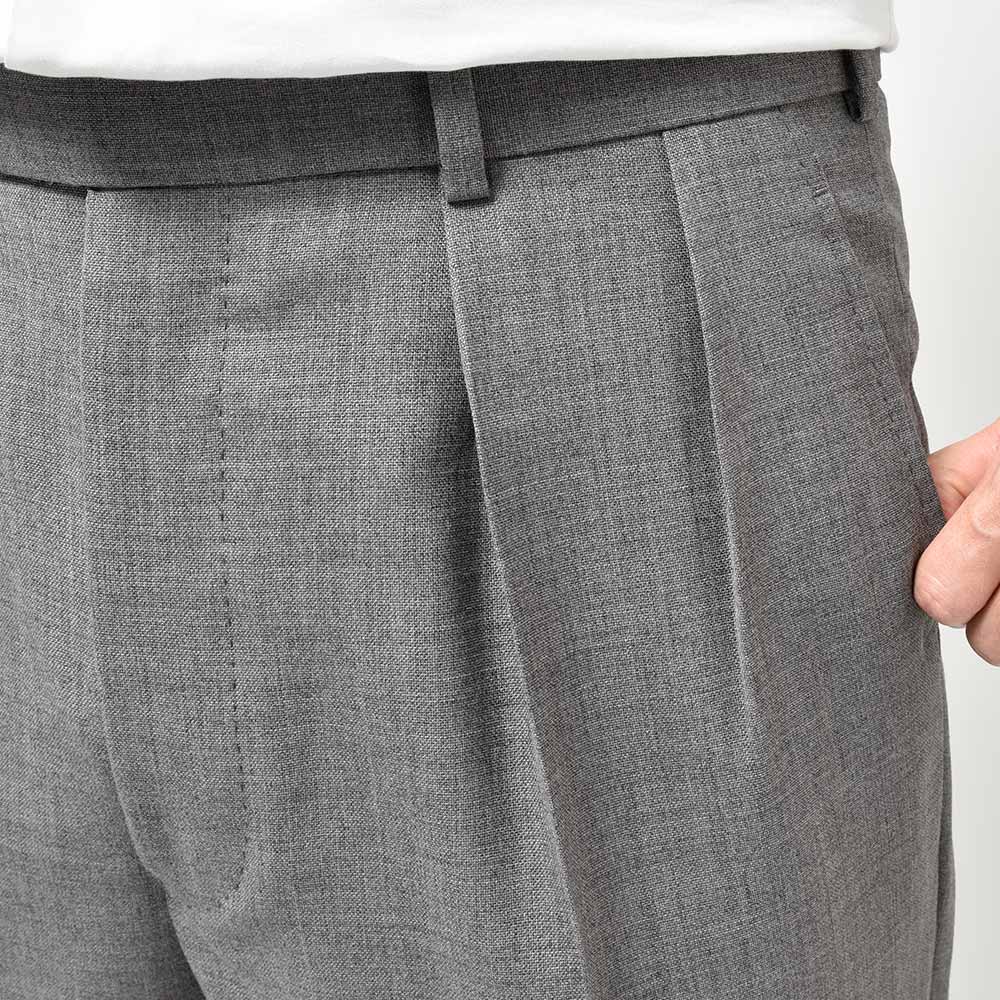 Fumiya Hirano THE TROUSERS フミヤヒラノトラウザーズ WILLIAM HALSTED ウール トロピカル サイアジャ 2インプリーツドレスパンツ BURLINGTON