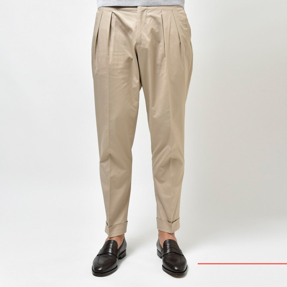 BERWICH（ベルウィッチ） SCOTCHスコッチ コットンストレッチツイル2インプリーツテーパードクロップドパンツ CK1790X