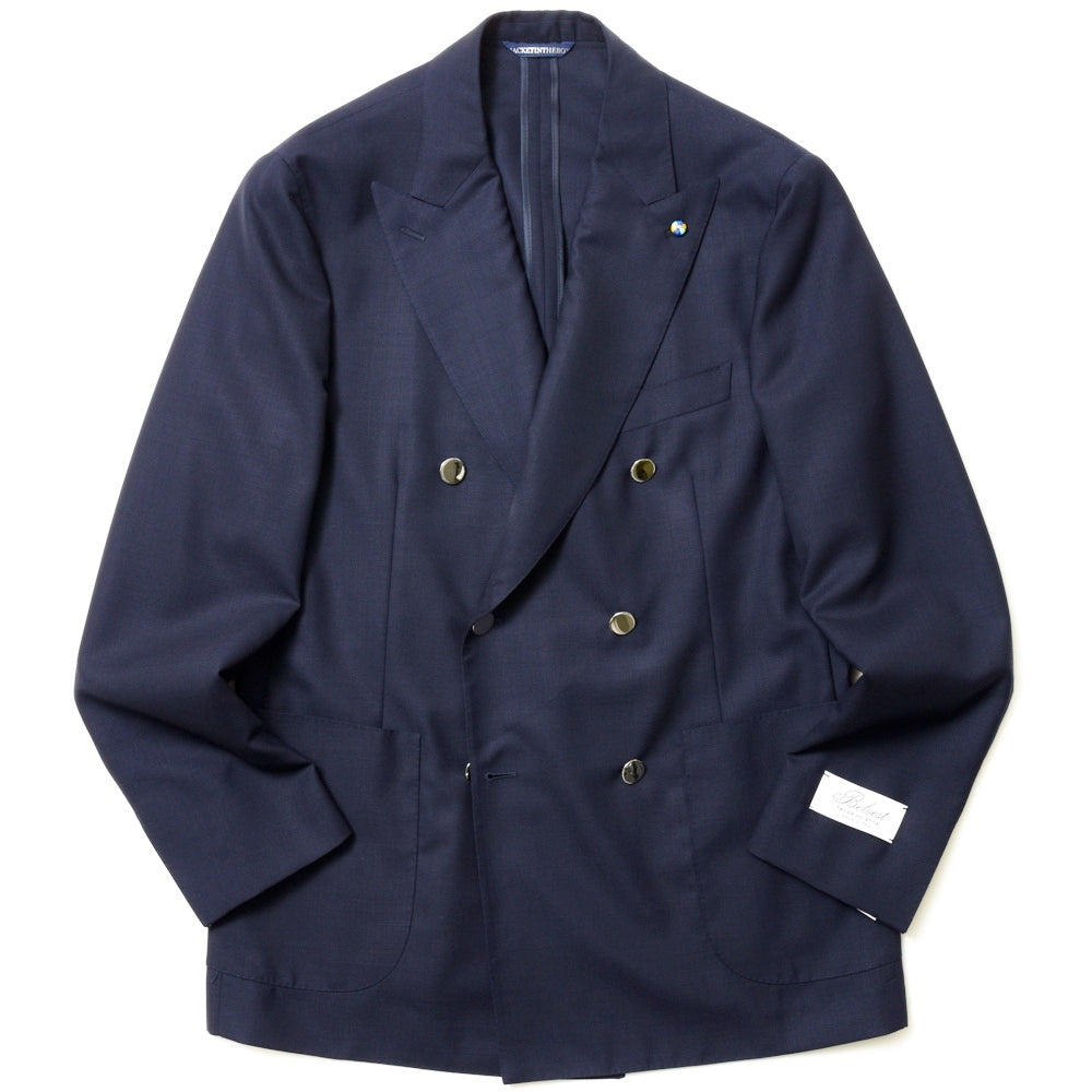 Belvest（ベルベスト） ウォーターレペレントウールホップサック6Bダブルジャケット（シルバーメタルボタン） JACKET IN THE BOX G10312-566