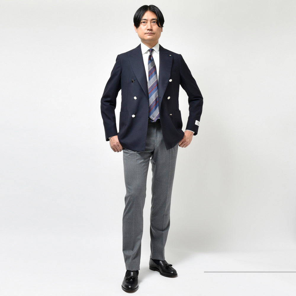 Belvest（ベルベスト） ウォーターレペレントウールホップサック6Bダブルジャケット（シルバーメタルボタン） JACKET IN THE BOX G10312-566