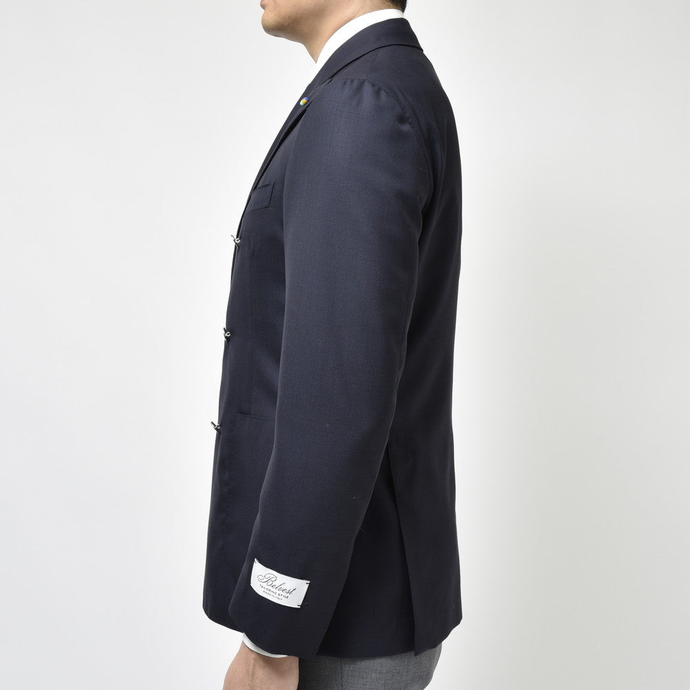 Belvest（ベルベスト） ウォーターレペレントウールホップサック6Bダブルジャケット（シルバーメタルボタン） JACKET IN THE BOX G10312-566