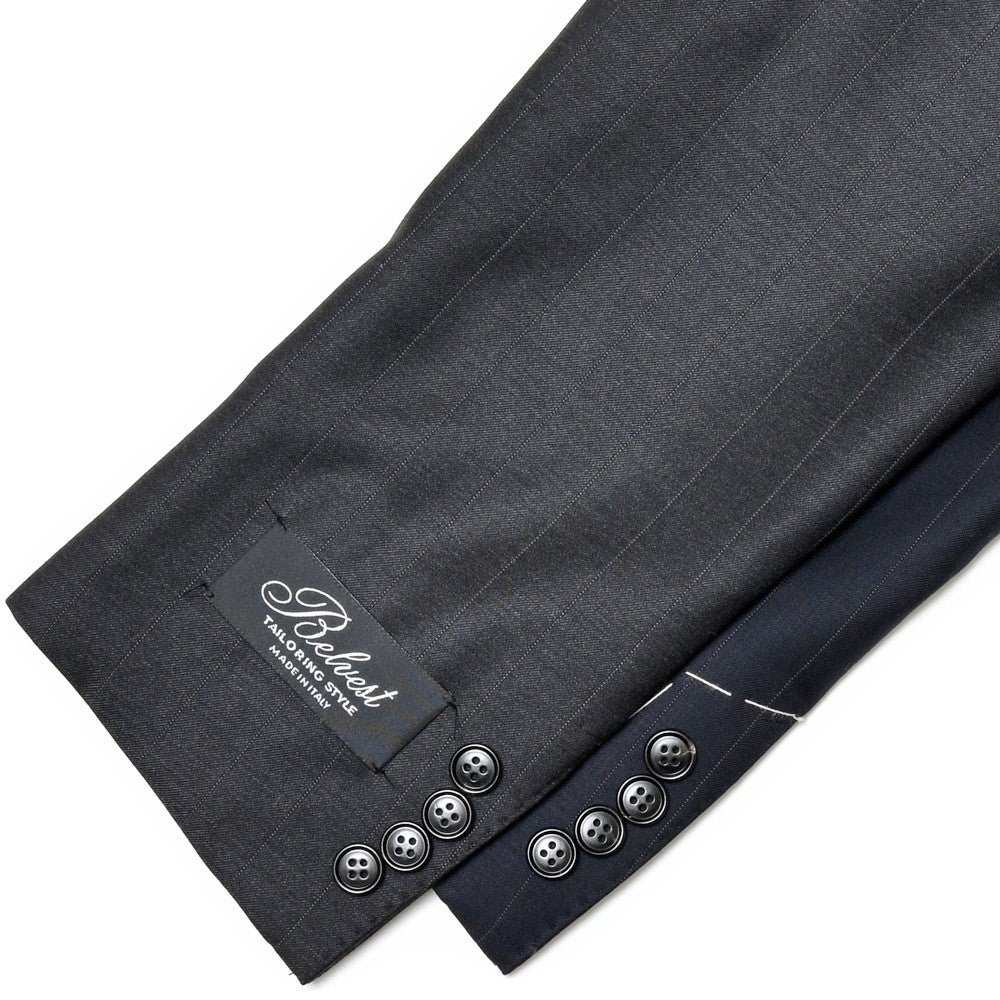 Belvest（ベルベスト） SUPER150'sウールピンストライプ3B1プリーツスーツ A70305S-11981