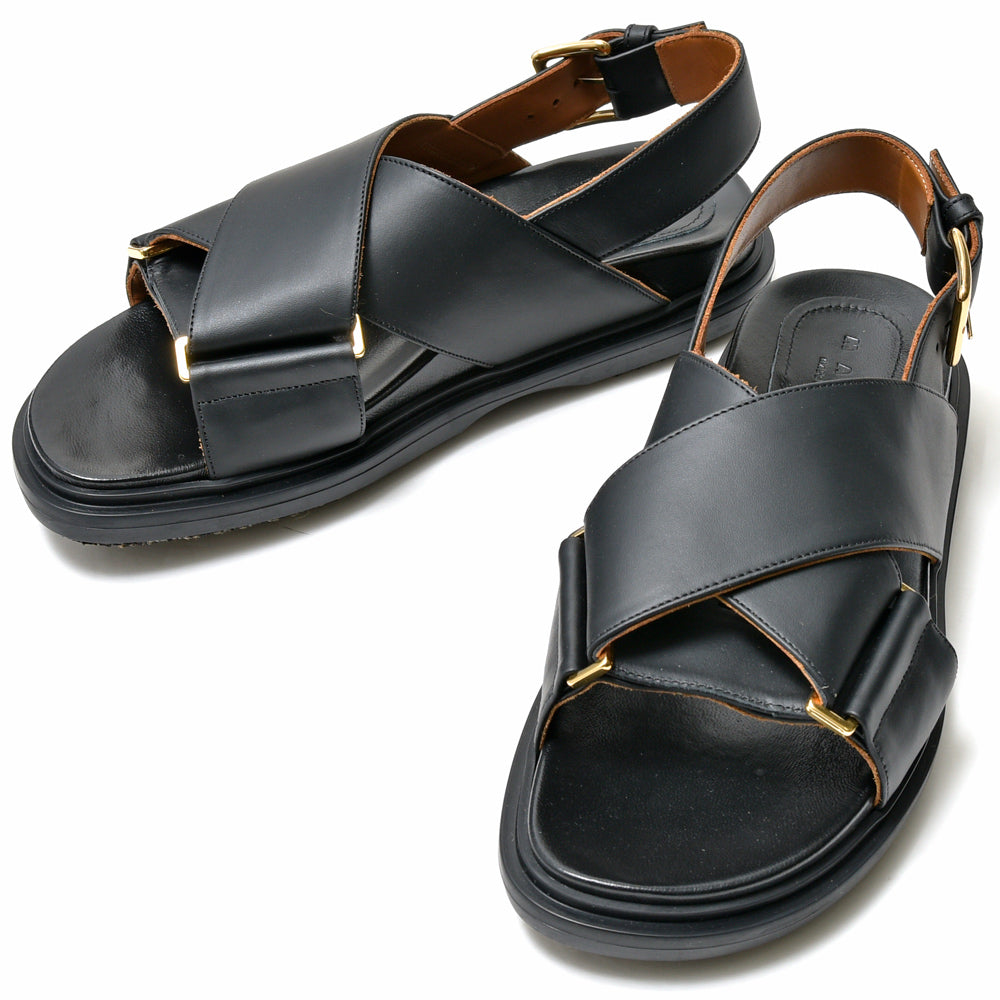 MARNI(マルニ)<BR>FBMS015701/P3614  レザー クリスクロスサンダル
