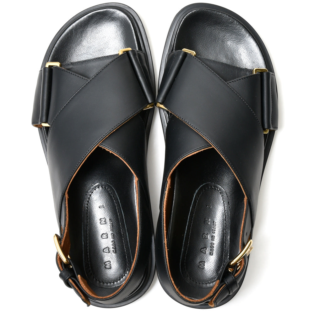 MARNI(マルニ)<BR>FBMS015701/P3614  レザー クリスクロスサンダル