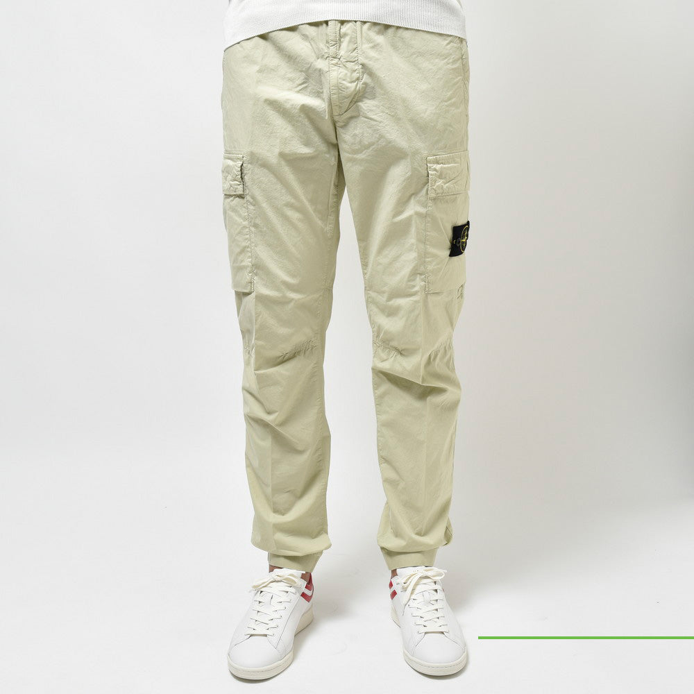 STONE ISLAND(ストーンアイランド) ガーメントダイコットンストレッチシャーリングテーパードリブカーゴパンツ 80-153-13-03