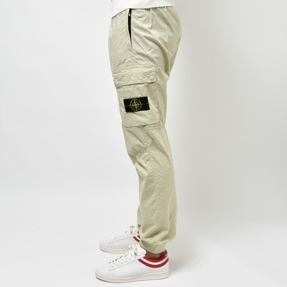 STONE ISLAND(ストーンアイランド) ガーメントダイコットンストレッチシャーリングテーパードリブカーゴパンツ 80-153-13-03