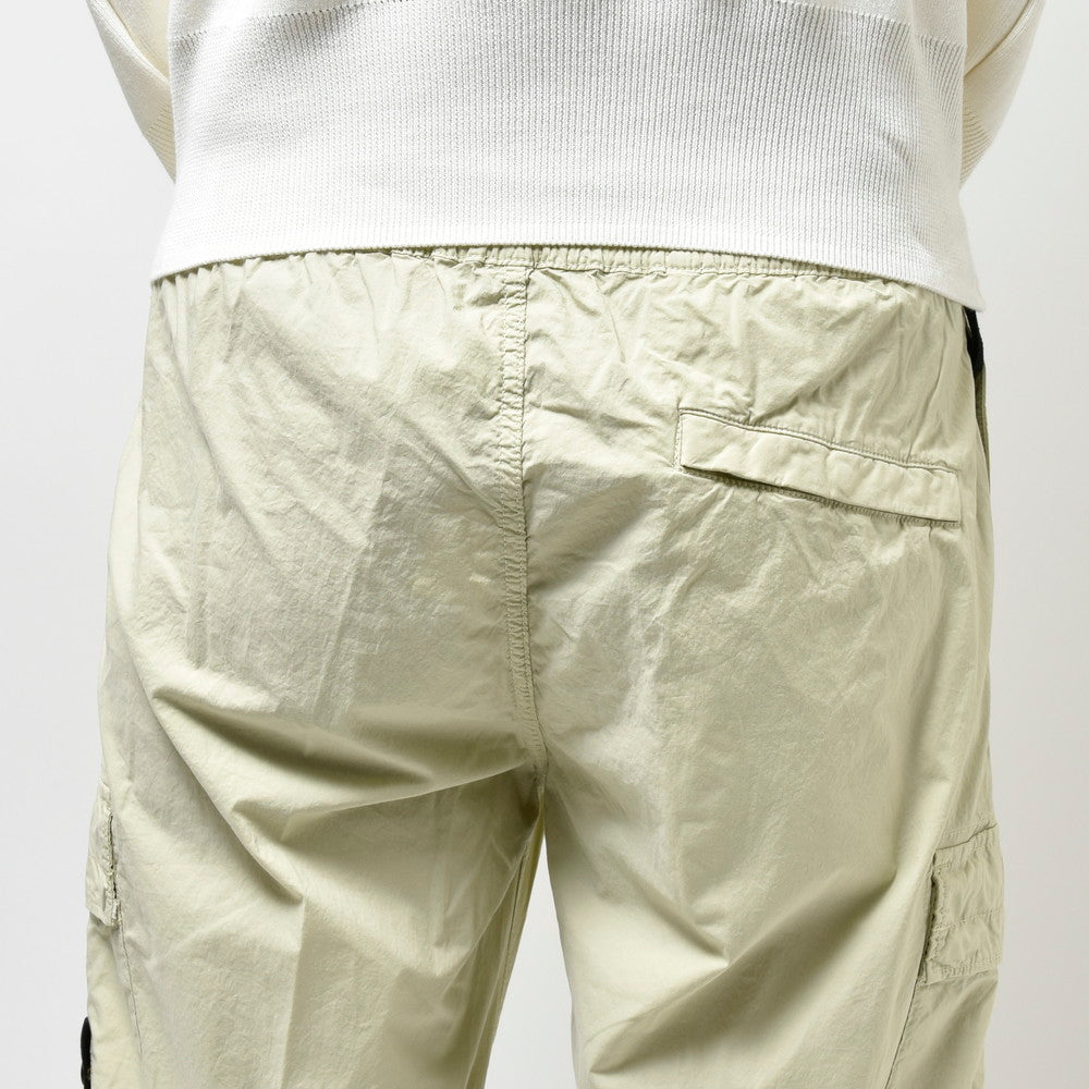 STONE ISLAND(ストーンアイランド) ガーメントダイコットンストレッチシャーリングテーパードリブカーゴパンツ 80-153-13-03