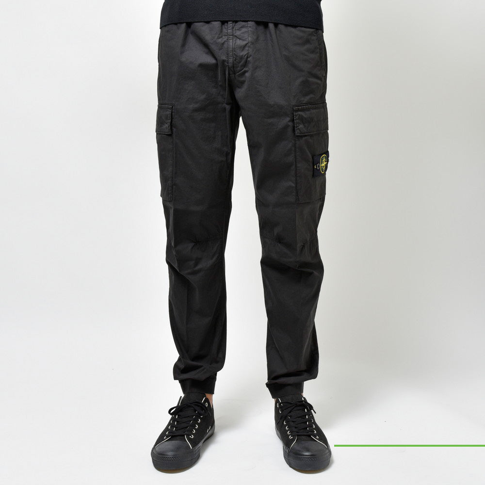 STONE ISLAND(ストーンアイランド) ガーメントダイコットンストレッチシャーリングテーパードリブカーゴパンツ 80-153-13-03