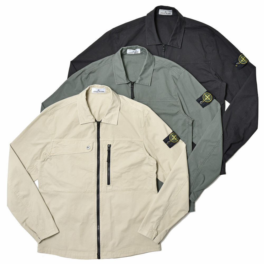STONE ISLAND(ストーンアイランド)  スーピマコットンストレッチツイルシャツブルゾン 80-151-02-10