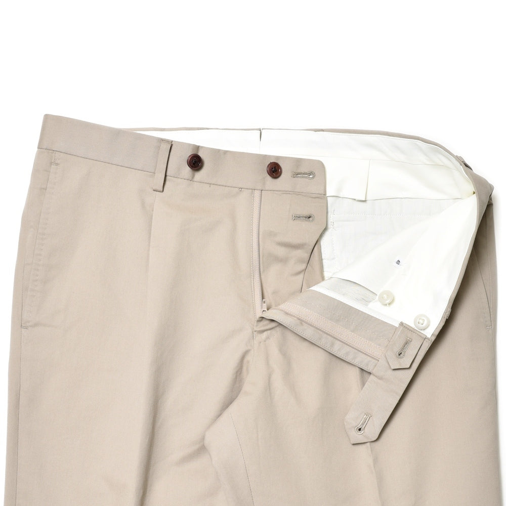 guji（グジ） CASHCOカシコ ストレッチコットンカシミアギャバジン1プリーツテーパードパンツ(MADE BY RING JACKET / Ermenegildo Zegnaファブリック