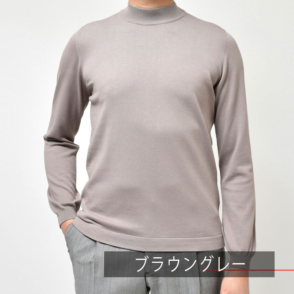 GRAN SASSO（グランサッソ）12ゲージソフトコットンモックネックニット