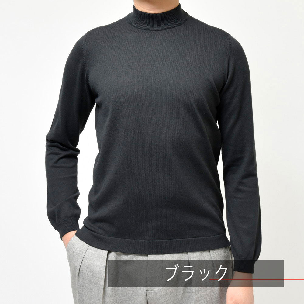 GRAN SASSO（グランサッソ） 12ゲージソフトコットンモックネックニット 58108/18120