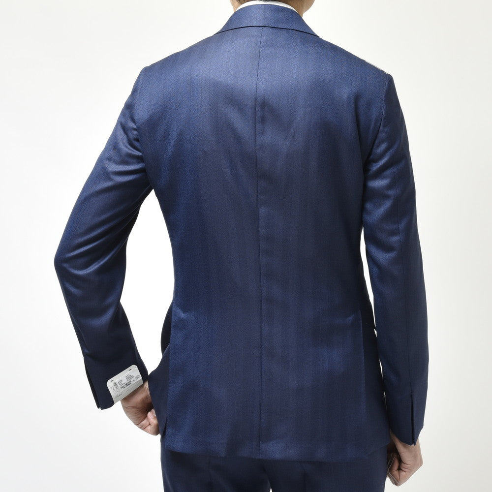 Belvest（ベルベスト） ウールヘリンボーン6B1プリーツダブルスーツ A70310S-23879