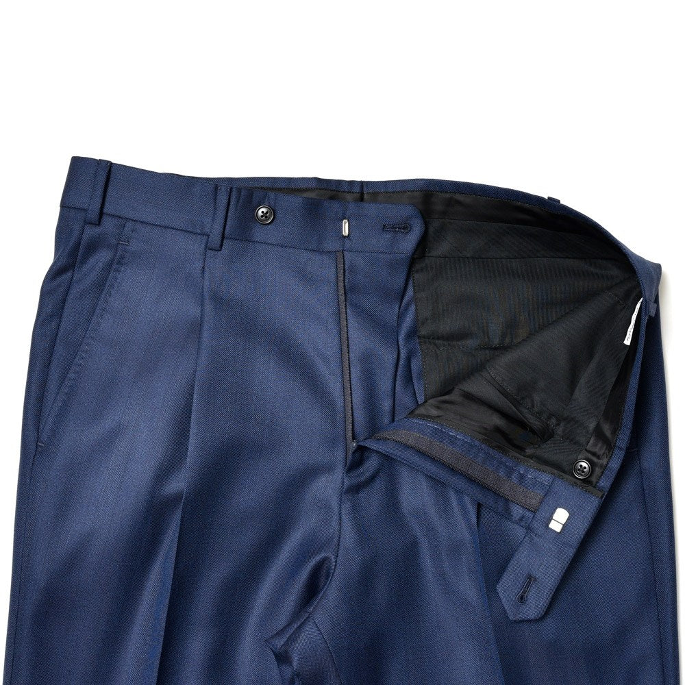 Belvest（ベルベスト） ウールヘリンボーン6B1プリーツダブルスーツ A70310S-23879
