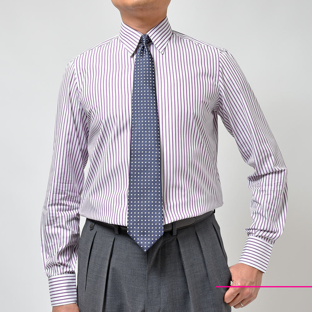 STILE LATINO スティレ ラティーノ コットン ブロード ストライプ レギュラーカラー ドレスシャツ