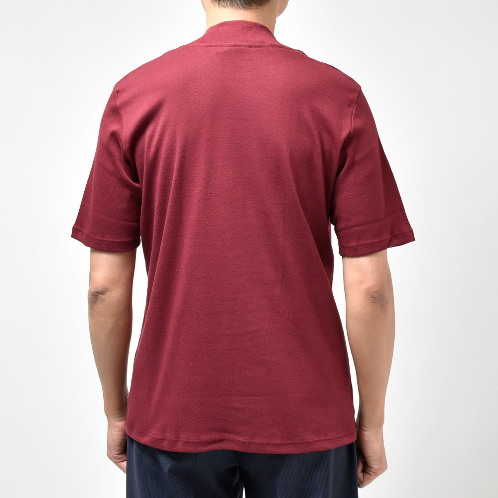 MAISON CORNICHON（メゾン コルニション) コットンフライスモックネックS/Sカットソー