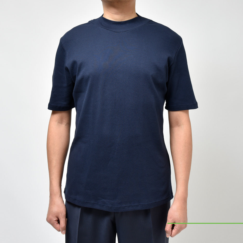 MAISON CORNICHON（メゾン コルニション) コットンフライスモックネックS/Sカットソー