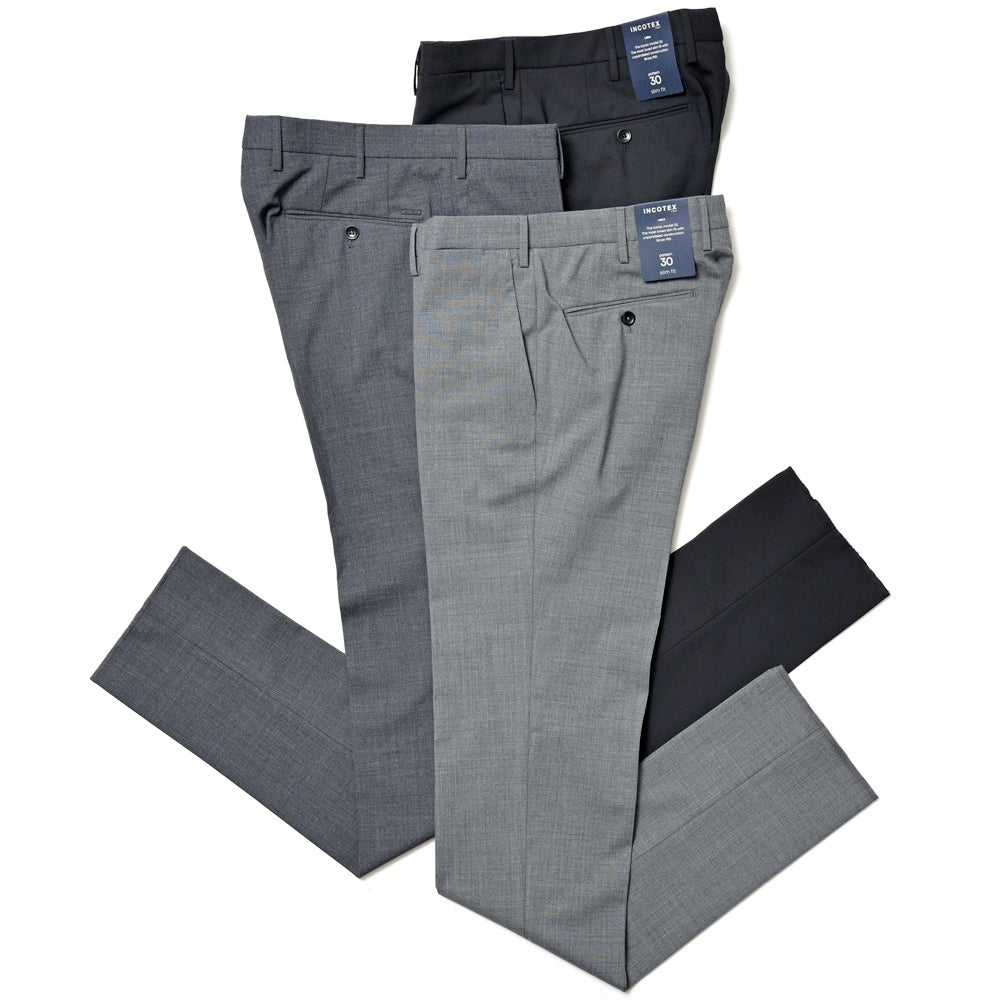 INCOTEX（インコテックス） SLIMFIT ウォッシャブルテクノトロピカルテーパードパンツ 11656