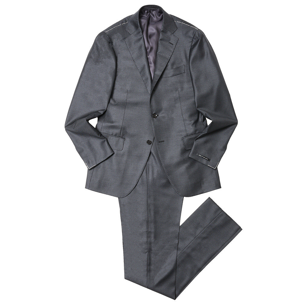 guji（グジ） SUPER150'sウールソリッド3B1プリーツスーツ (MADE BY RING JACKET / LoroPianaファブリック使用)【オールシーズン】