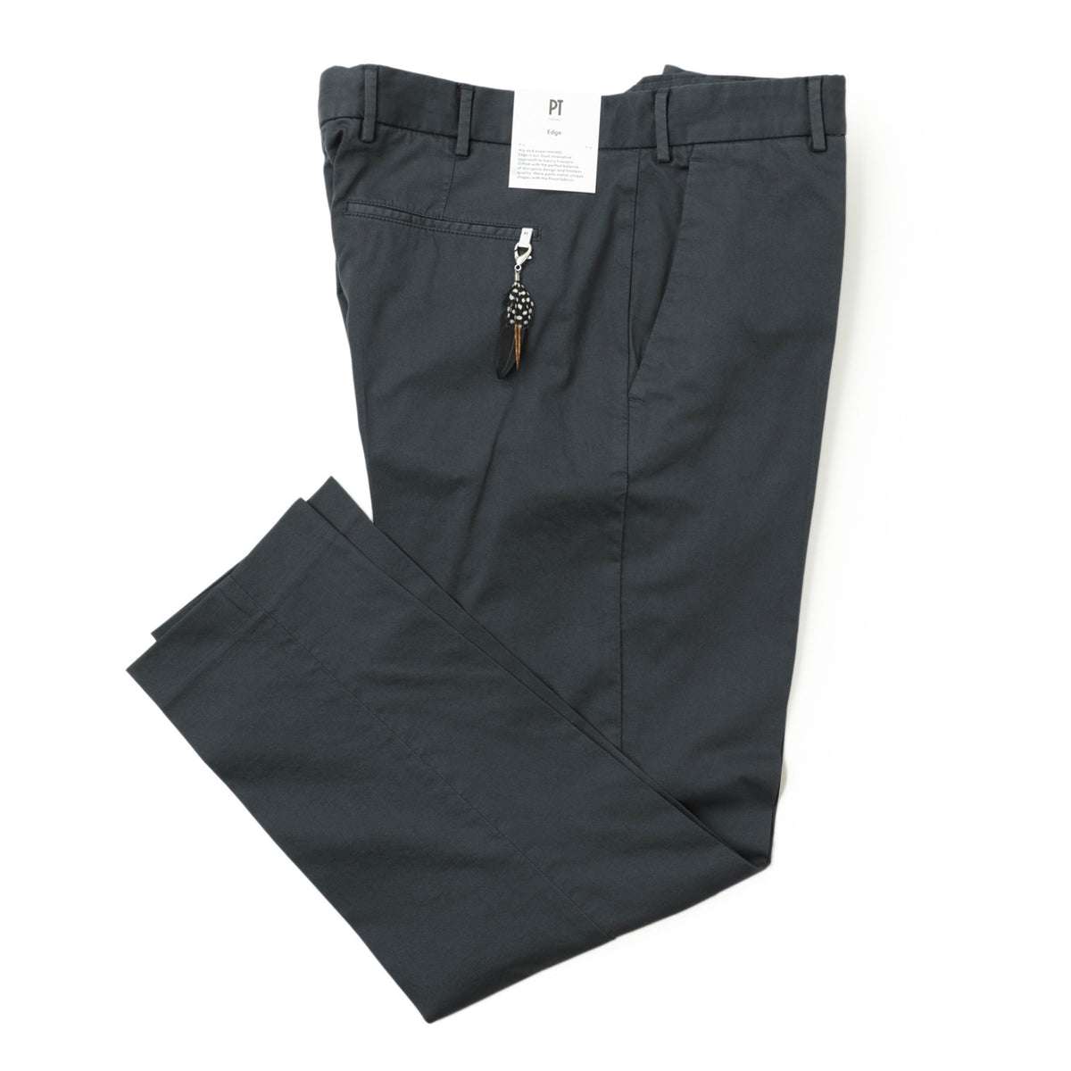 ピーティートリノ / コットン リネン ストレッチ ノープリーツ スラックスパンツ / EDGE / REBEL FIT / ネイビー