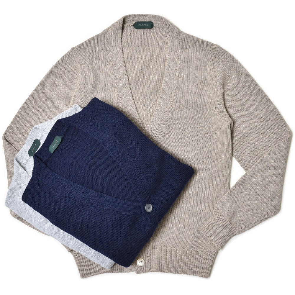 ZANONE（ザノーネ） 5ゲージソフトコットンリブニットカーディガン CARDIGAN/SLIM FIT/813188/ZM360 15602