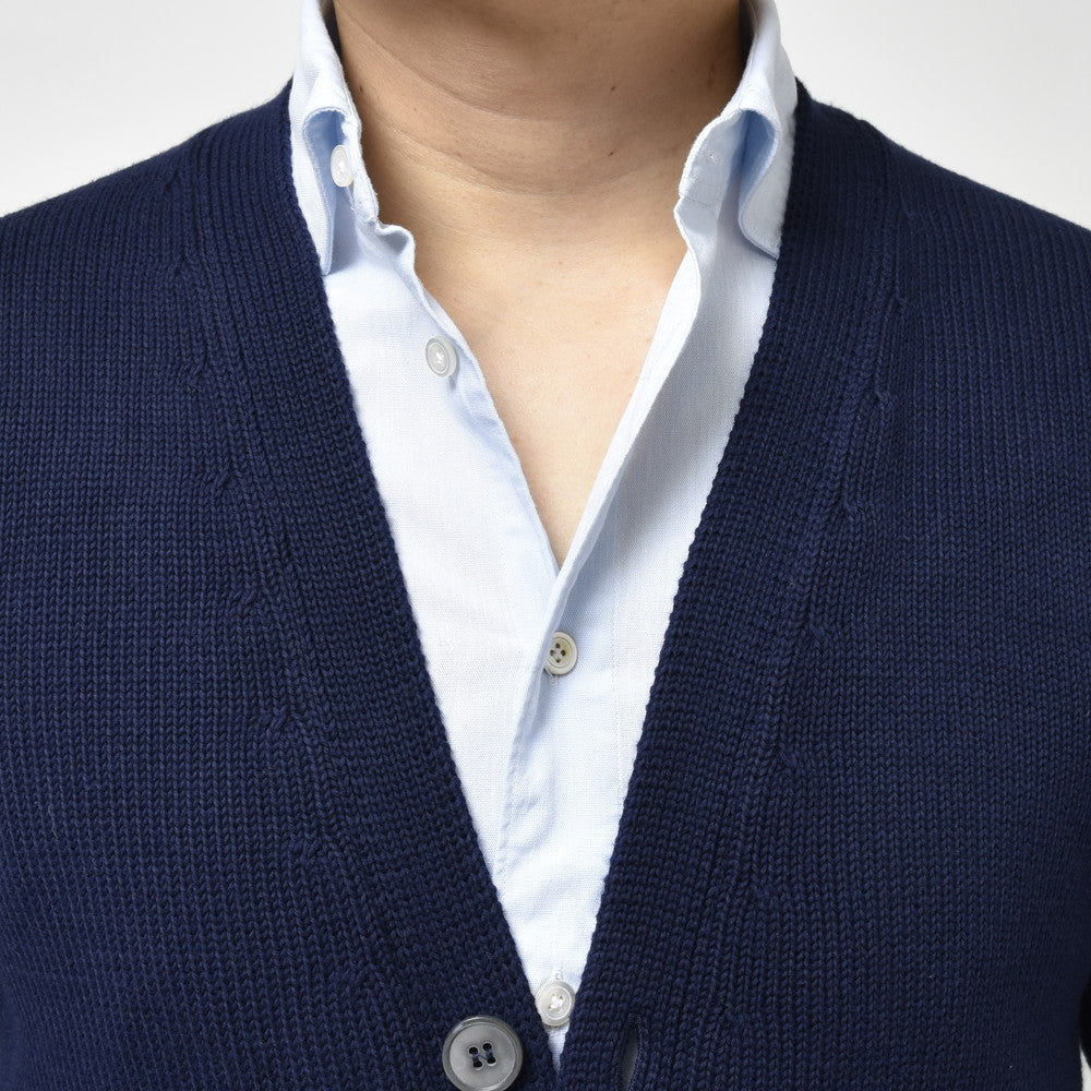 ZANONE（ザノーネ） 5ゲージソフトコットンリブニットカーディガン CARDIGAN/SLIM FIT/813188/ZM360 15602