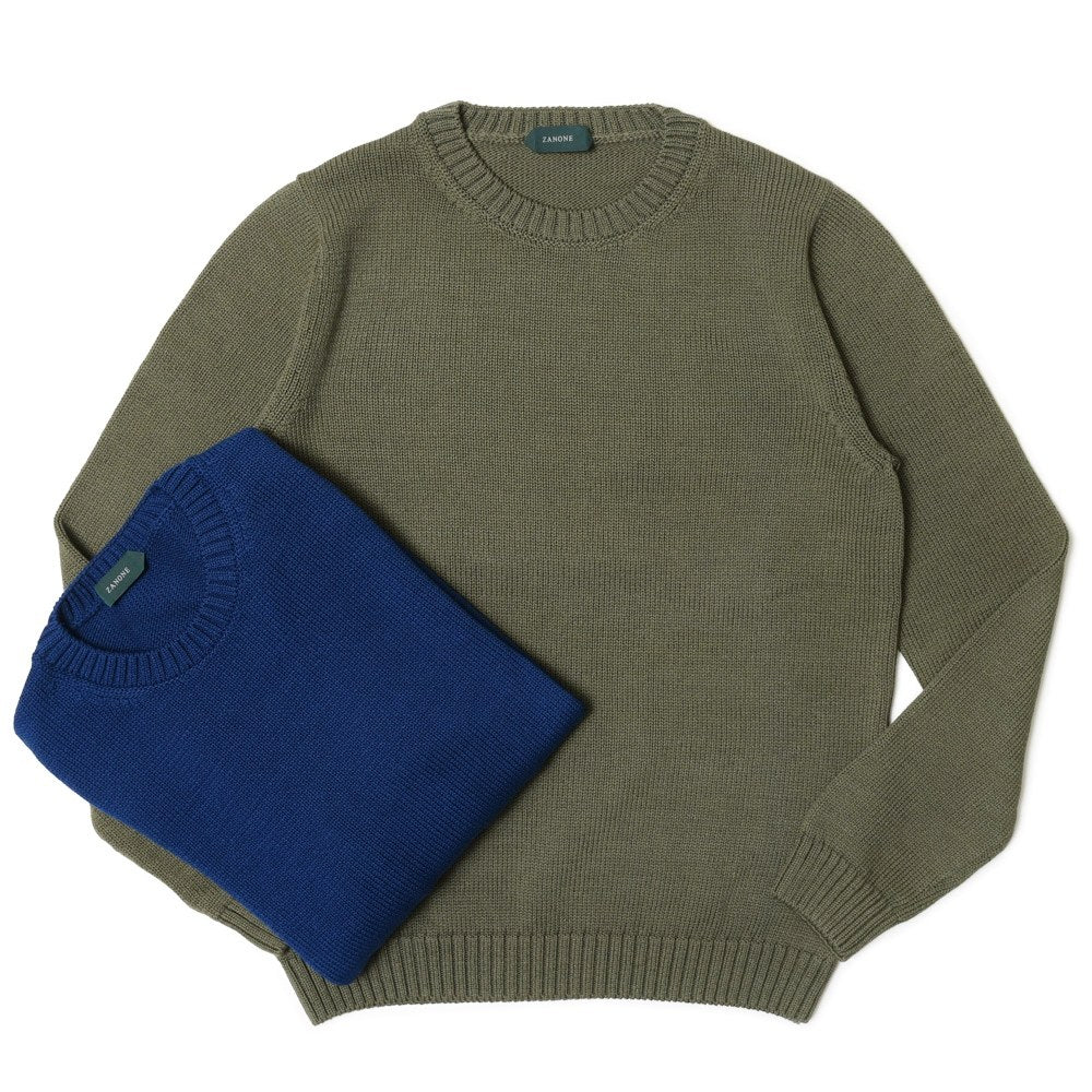 ZANONE（ザノーネ） 5ゲージコットンリブクルーネックニット GIRO/SLIM FIT/811258/ZM364 15412