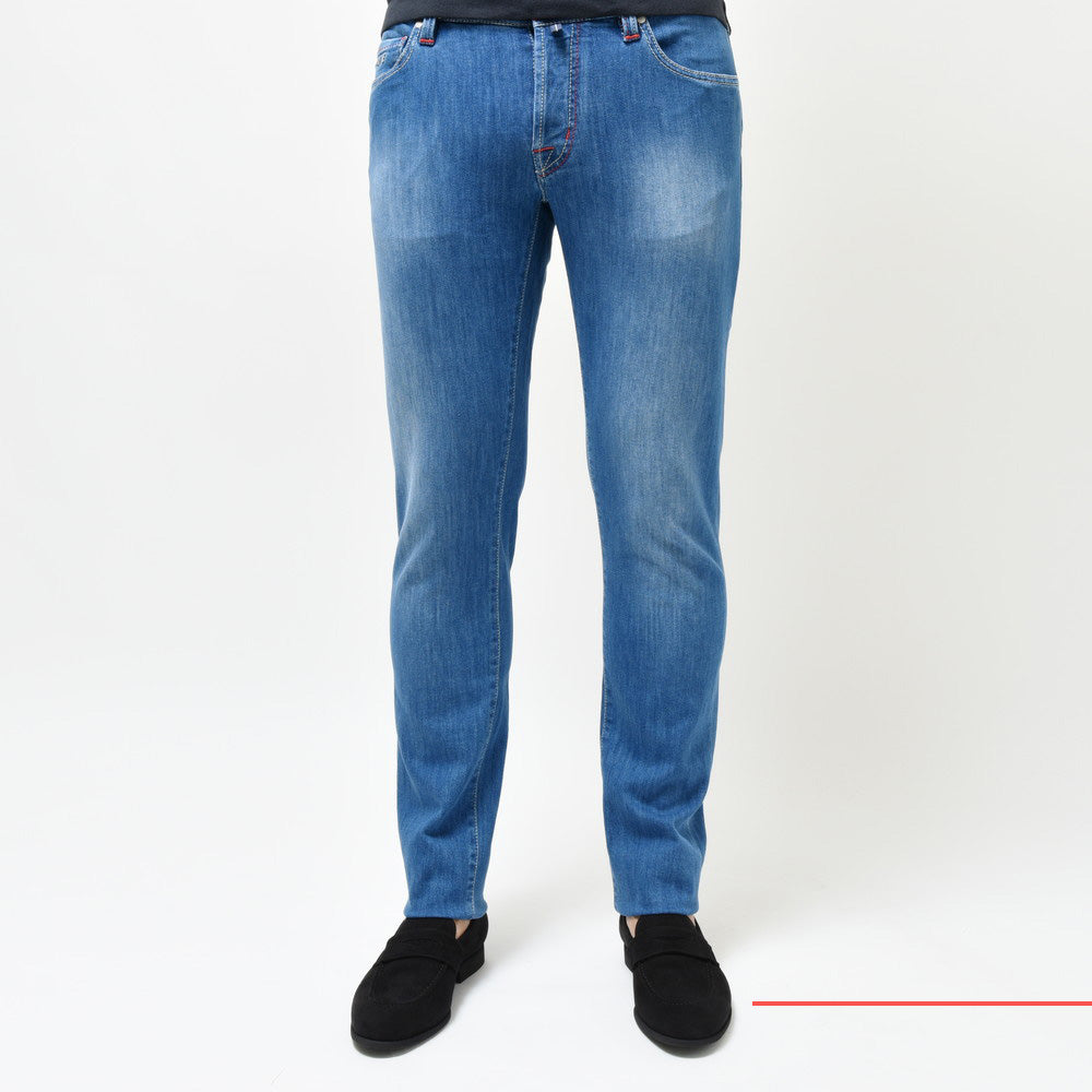 TRAMAROSSA（トラマロッサ） LEONARDレオナルド ヴィンテージウォッシュスーパーストレッチスリムテーパードデニム 414-22071005