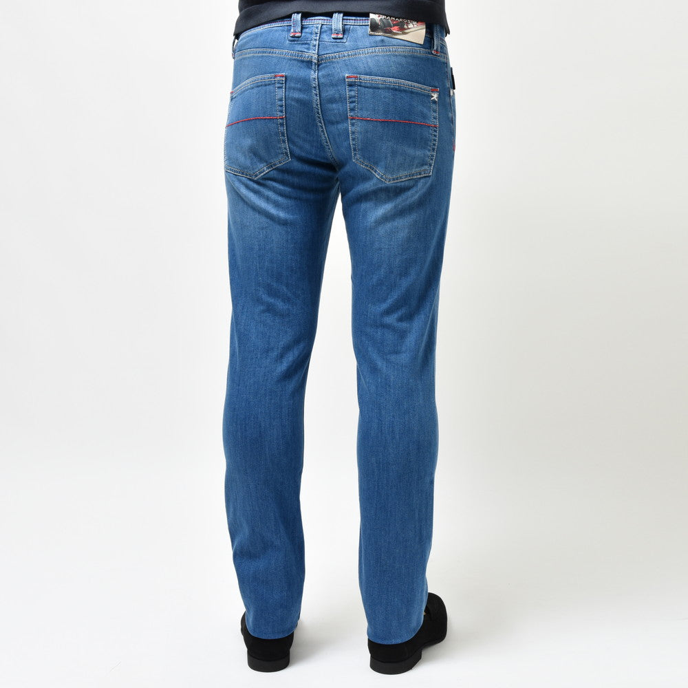 TRAMAROSSA（トラマロッサ） LEONARDレオナルド ヴィンテージウォッシュスーパーストレッチスリムテーパードデニム 414-22071005