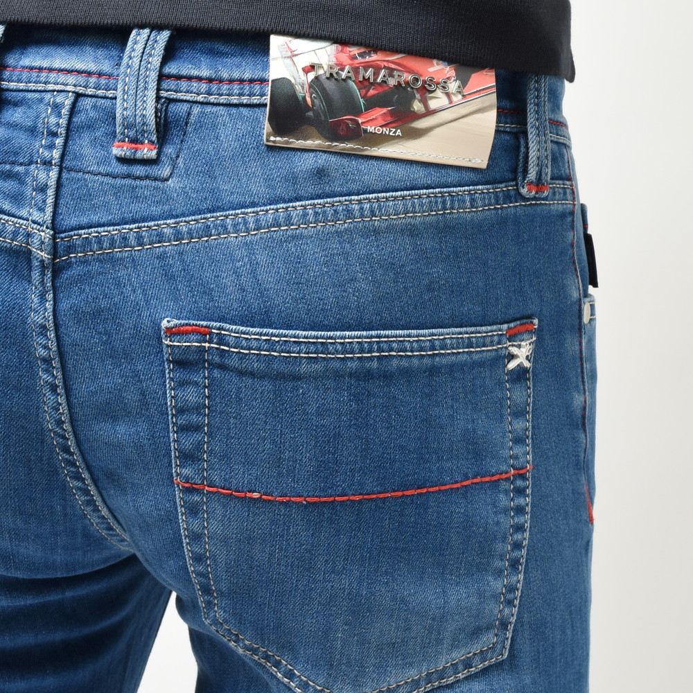 TRAMAROSSA（トラマロッサ） LEONARDレオナルド ヴィンテージウォッシュスーパーストレッチスリムテーパードデニム 414-22071005