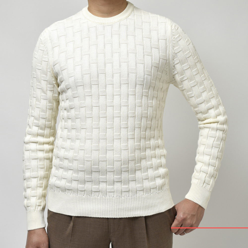 ZANONE（ザノーネ） 7ゲージコットンバスケットクルーネックニット GIRO/SLIM FIT/811258/ZM361 15401