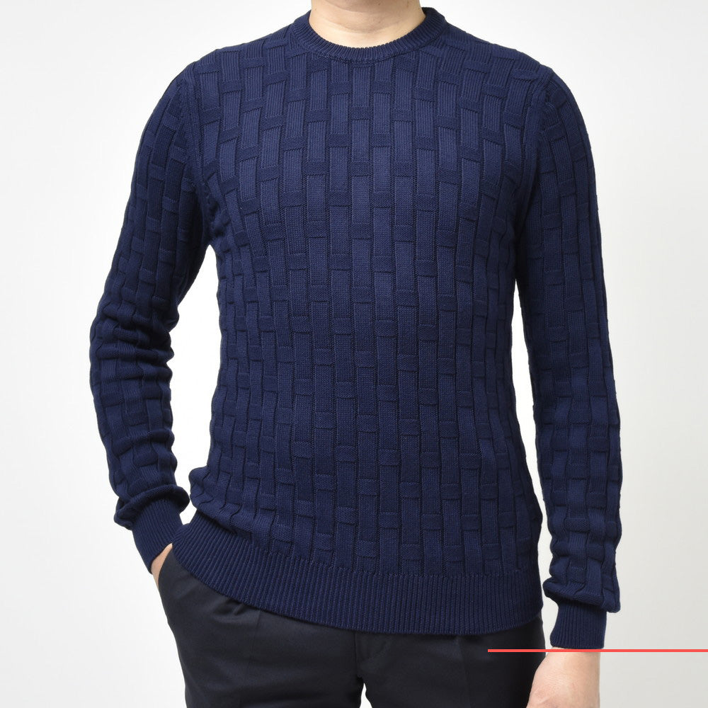 ZANONE（ザノーネ） 7ゲージコットンバスケットクルーネックニット GIRO/SLIM FIT/811258/ZM361 15401