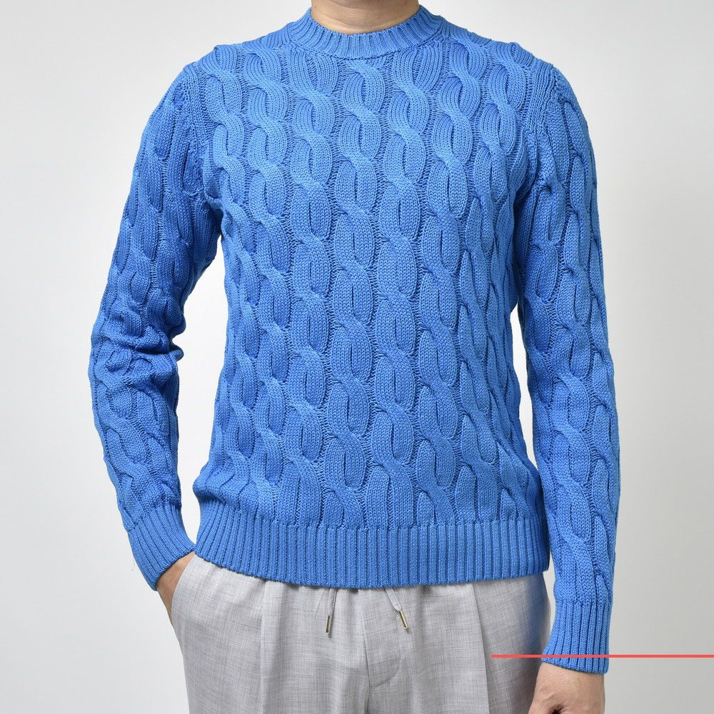 ZANONE（ザノーネ） 5ゲージコットンチャンキーケーブルクルーネックニット GIRO/SLIM FIT/811258/ZM365 15403