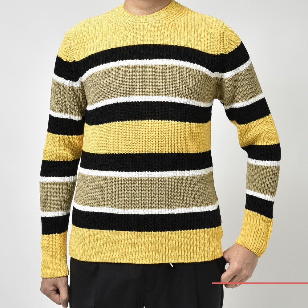 ZANONE（ザノーネ） ミドルゲージコットンパネルボーダークルーネックニット GIRO/SLIM FIT/811258/ZM369 15404