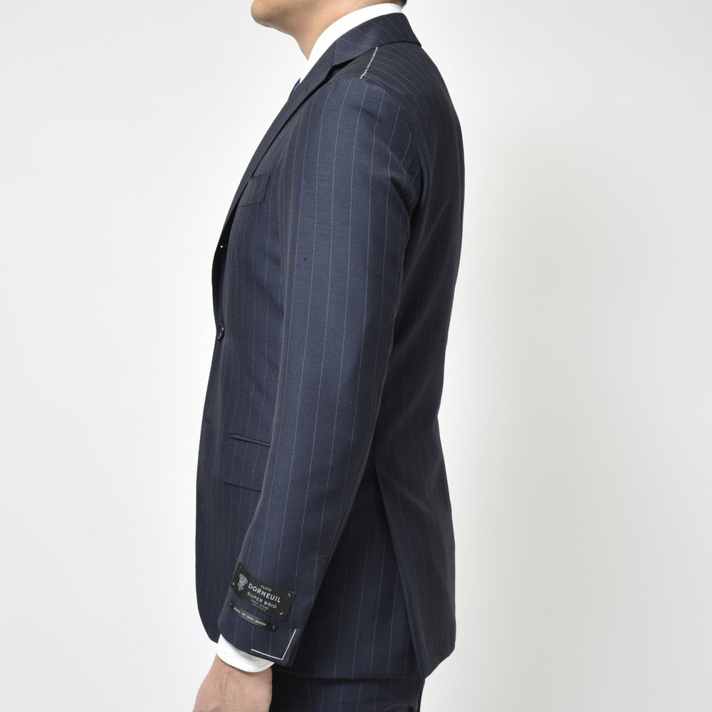 guji（グジ） SUPER BRIOスーパーブリオ キッドモヘアウールピンストライプ3B1プリーツスーツ(MADE BY RING JACKET / DORMEUILファブリック使用) 【春/