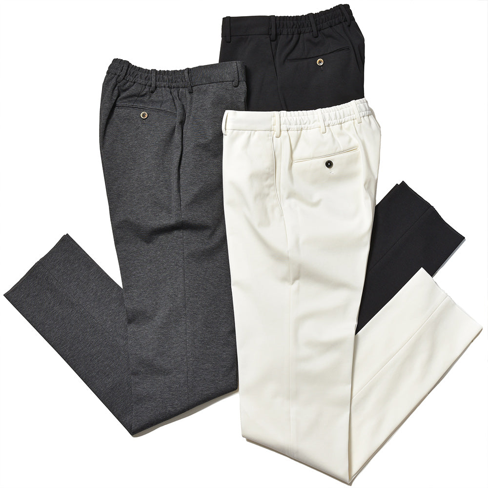 PT TORINO ピーティー トリノ サマージャージー ストレッチ ノープリーツ インドローコード シャーリングパンツ SLIM FIT/VD02