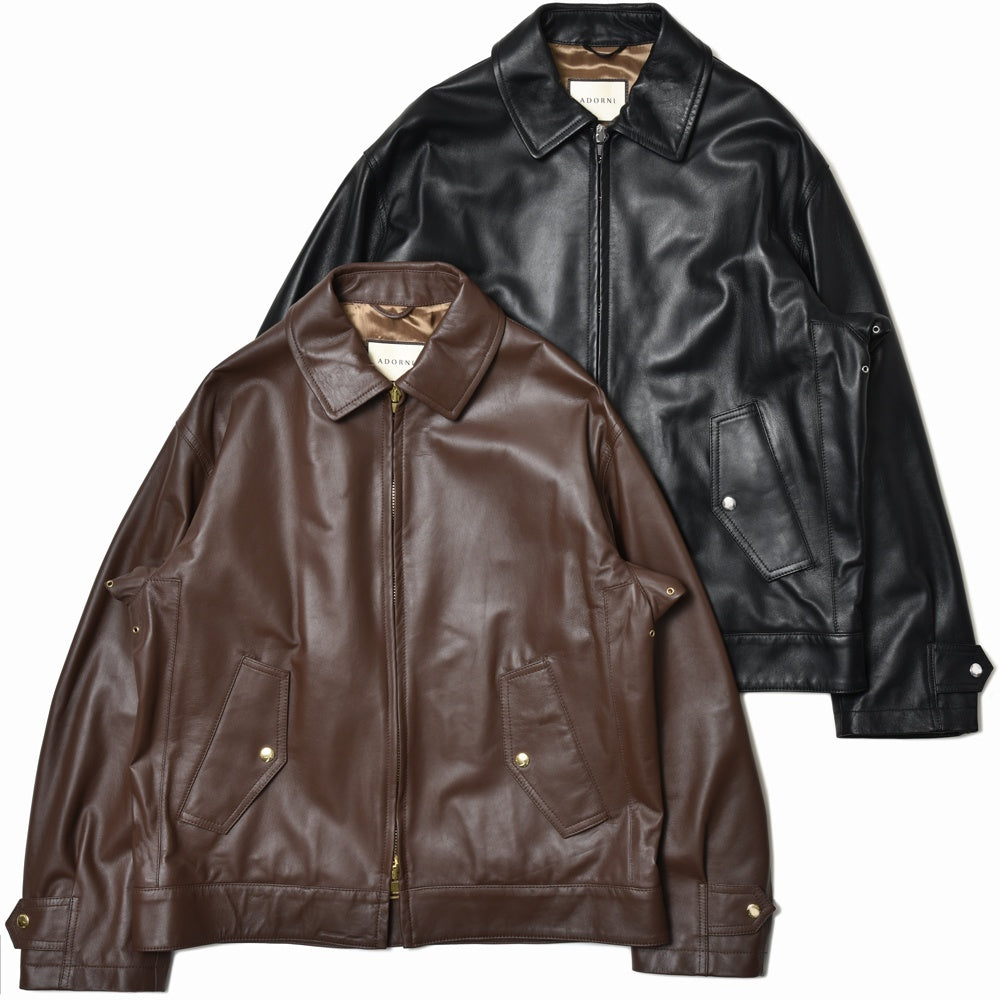 ADORNI（アドルニ） ラムレザーオーバーサイズドフライトジャケット AD4513