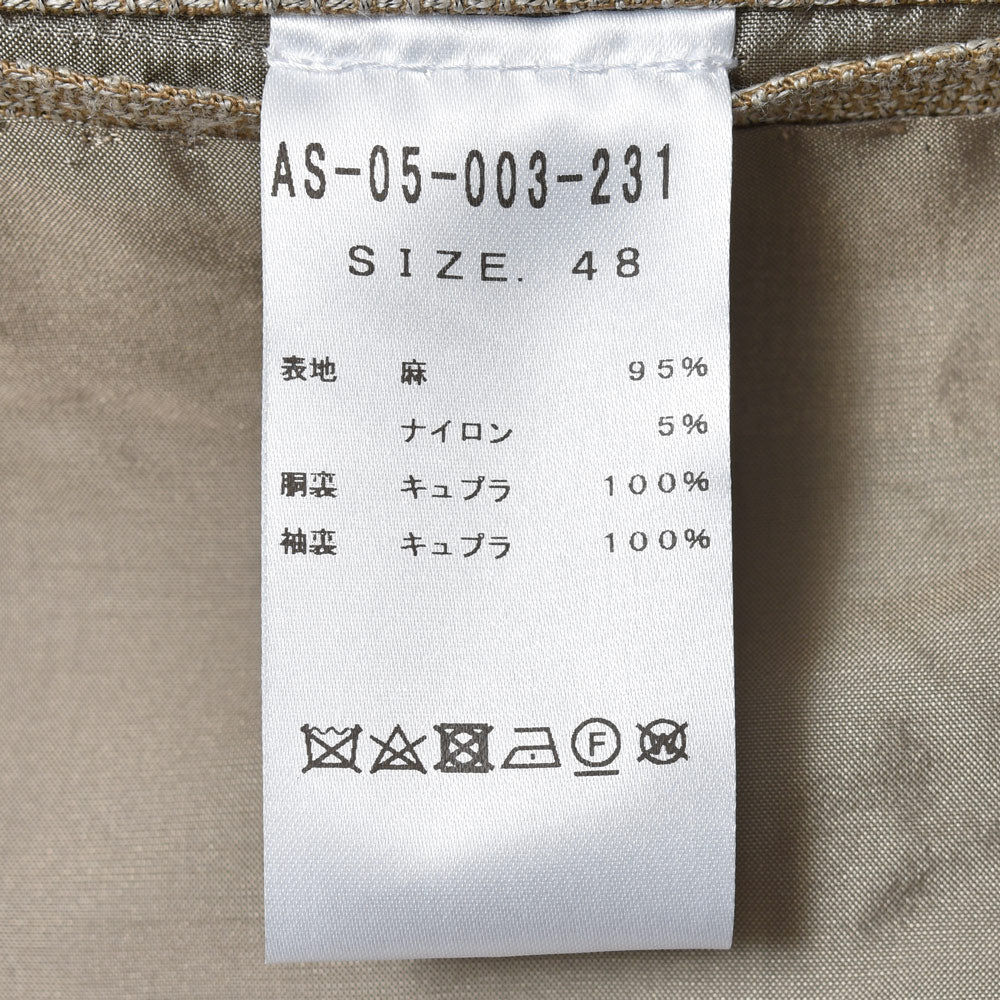Alfonso Sirica（アルフォンソ シリカ） リネンナイロンホップサック4Bダブルジャケット 19A019