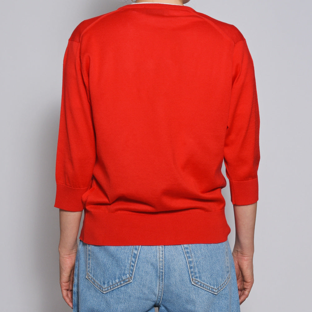 JOHN SMEDLEY(ジョンスメドレー)<BR>S4575 日本別注 コットン30G 半袖クルーネックニットカーディガン