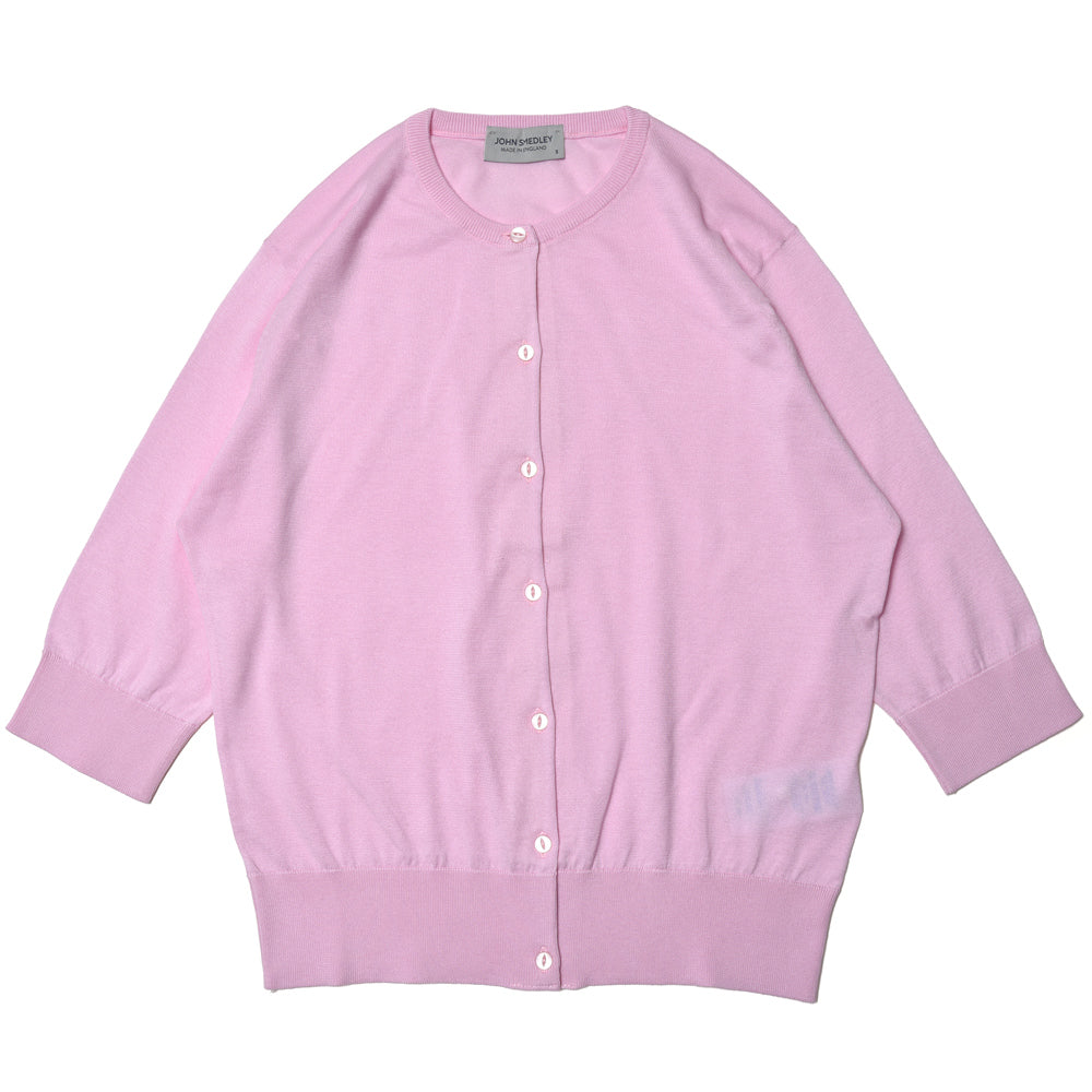 JOHN SMEDLEY(ジョンスメドレー)<BR>S4575 日本別注 コットン30G 半袖クルーネックニットカーディガン