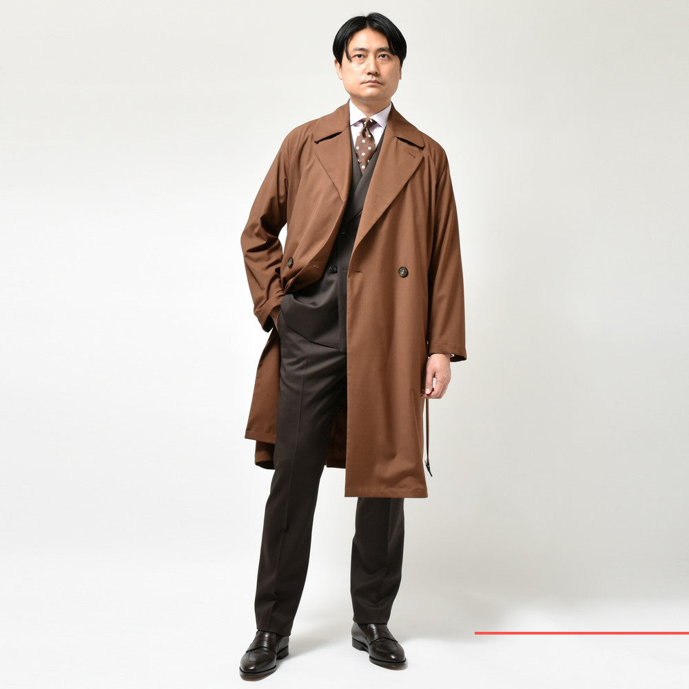 Hevo（イーヴォ） BRINDISIブリンディジ ストレッチテクノトロピカル2Bダブルブレストベルテッドコート BRIN703