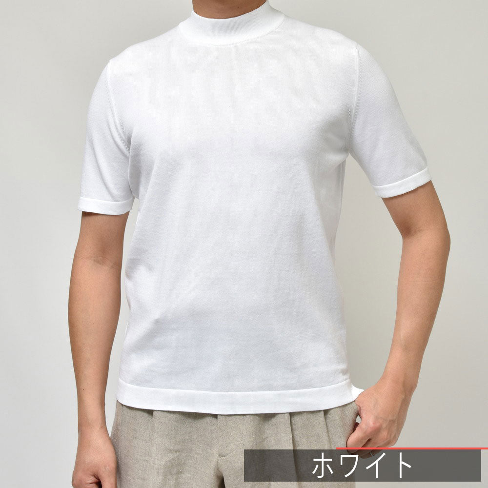 GRAN SASSO（グランサッソ） 12ゲージソフトコットンS/Sモックネックニット 58109/18120