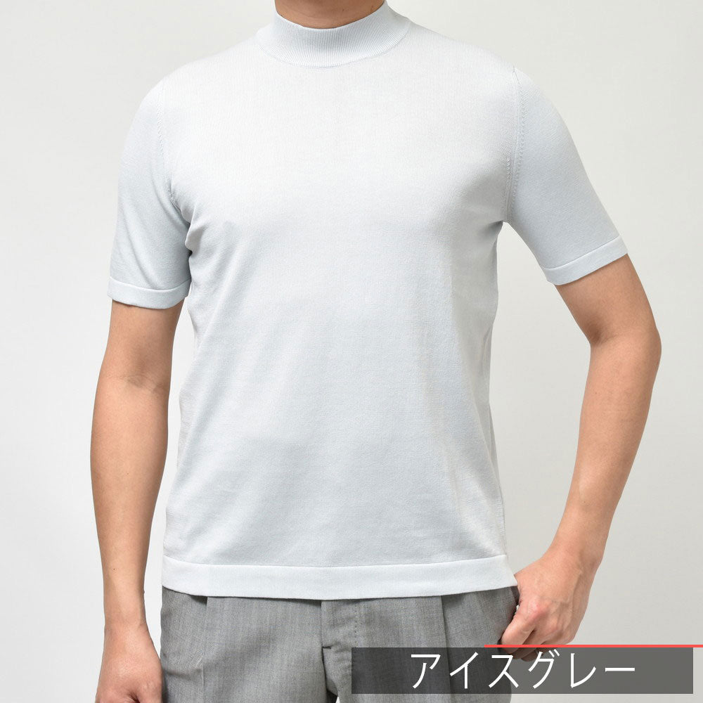 GRAN SASSO（グランサッソ） 12ゲージソフトコットンS/Sモックネックニット 58109/18120