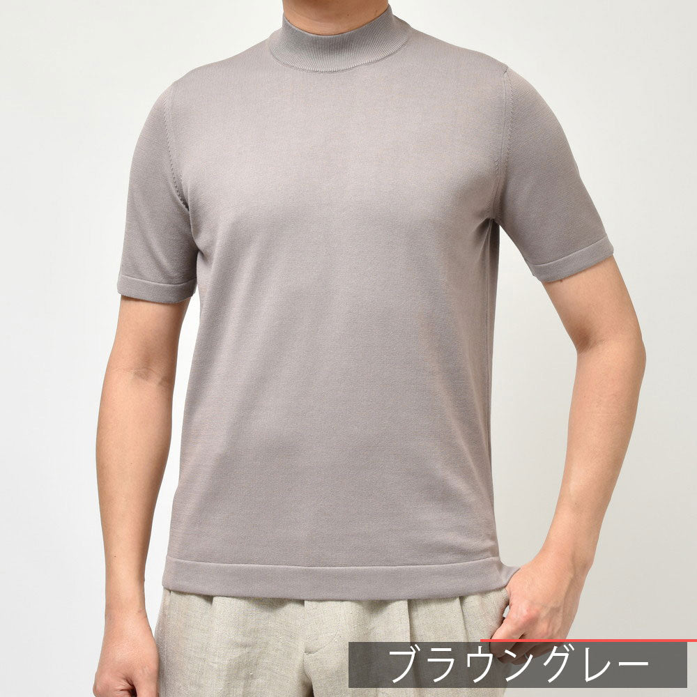 GRAN SASSO（グランサッソ） 12ゲージソフトコットンS/Sモックネックニット 58109/18120