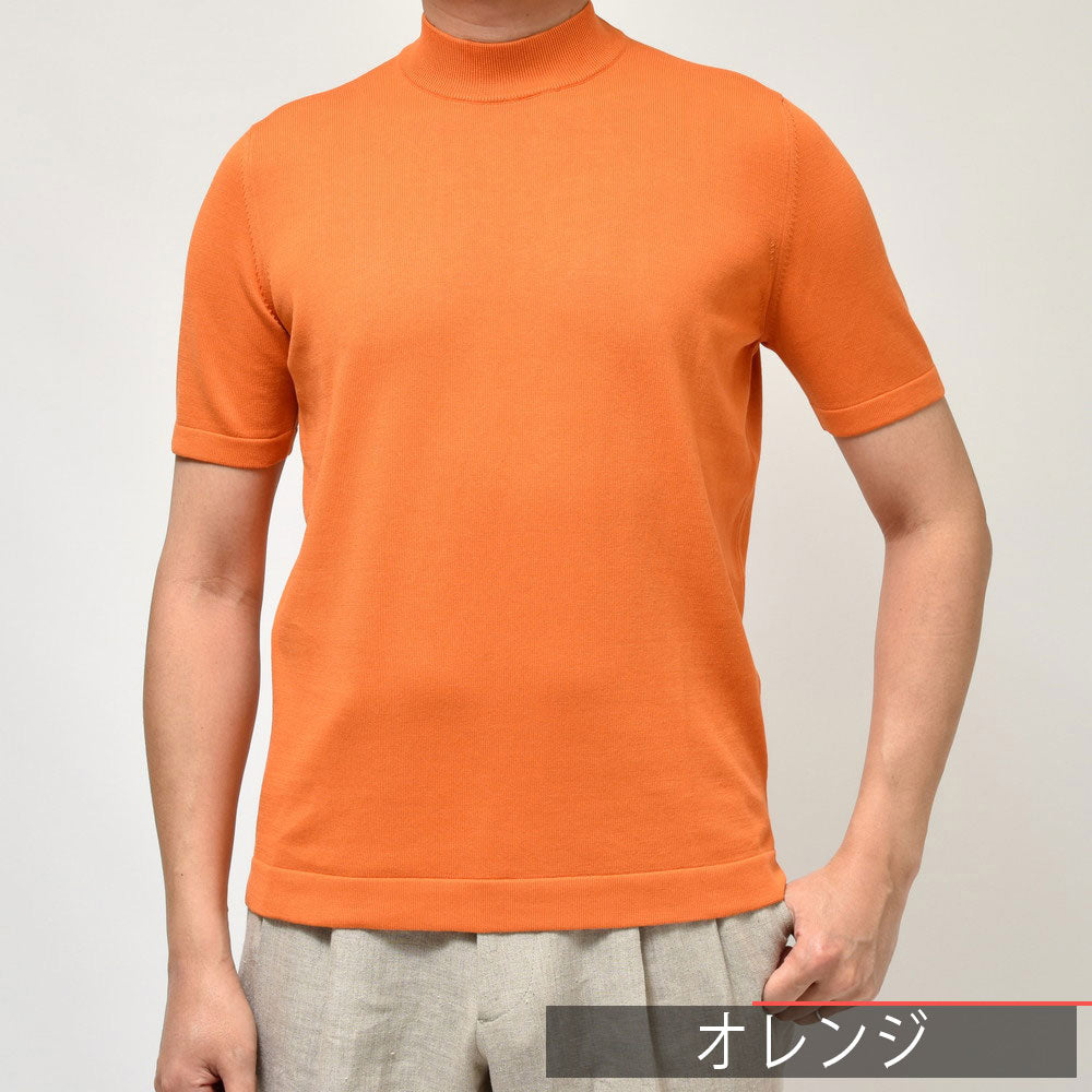 GRAN SASSO（グランサッソ） 12ゲージソフトコットンS/Sモックネックニット 58109/18120